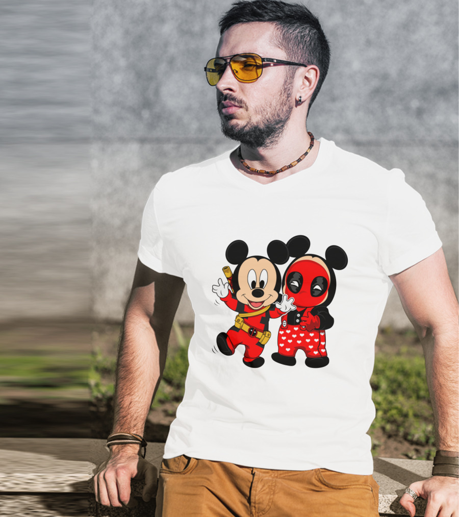 Disney Mickey Mouse And Deadpool Mashup T-Shirt