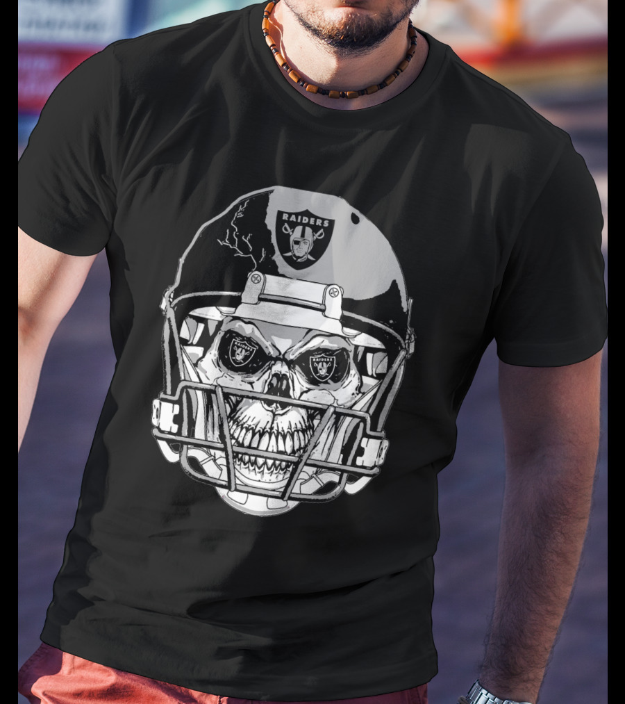 Raider Skull Helmet With Iconic Logo And Lightning Details T-Shirt