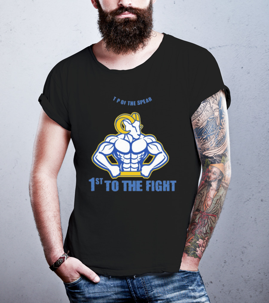 T P Of The Spear 1st To The Fight Muscular Ram T-Shirt