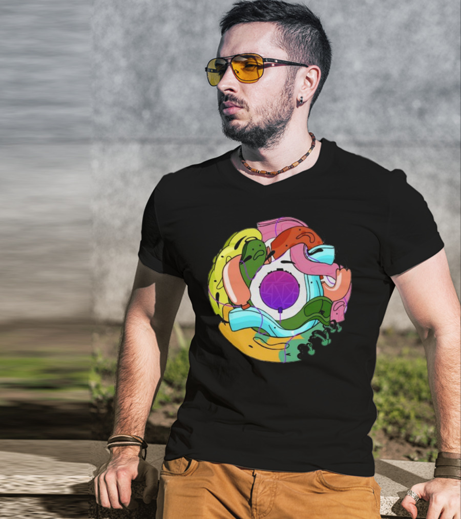 Long Ones Colorful Abstract Circular T-Shirt