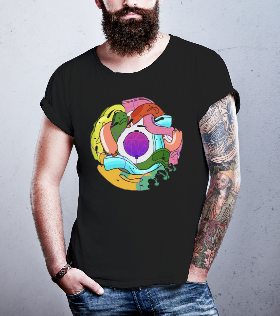 Long Ones Colorful Abstract Circular T-Shirt
