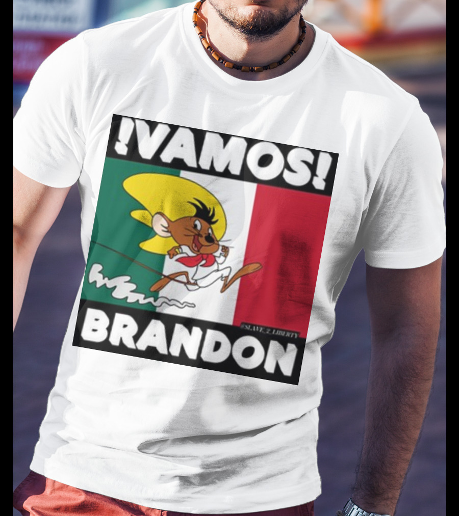 Vamos Brandon Mouse Mexican Flag T-Shirt