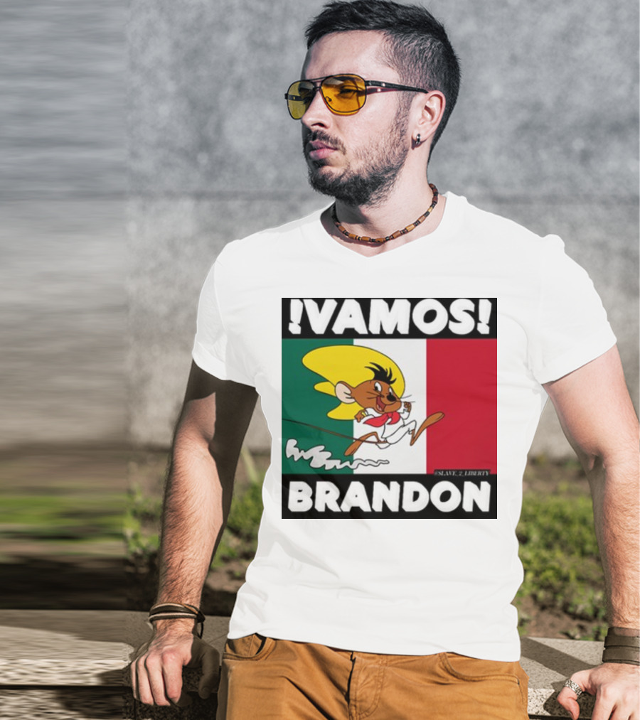 Vamos Brandon Mouse Mexican Flag T-Shirt