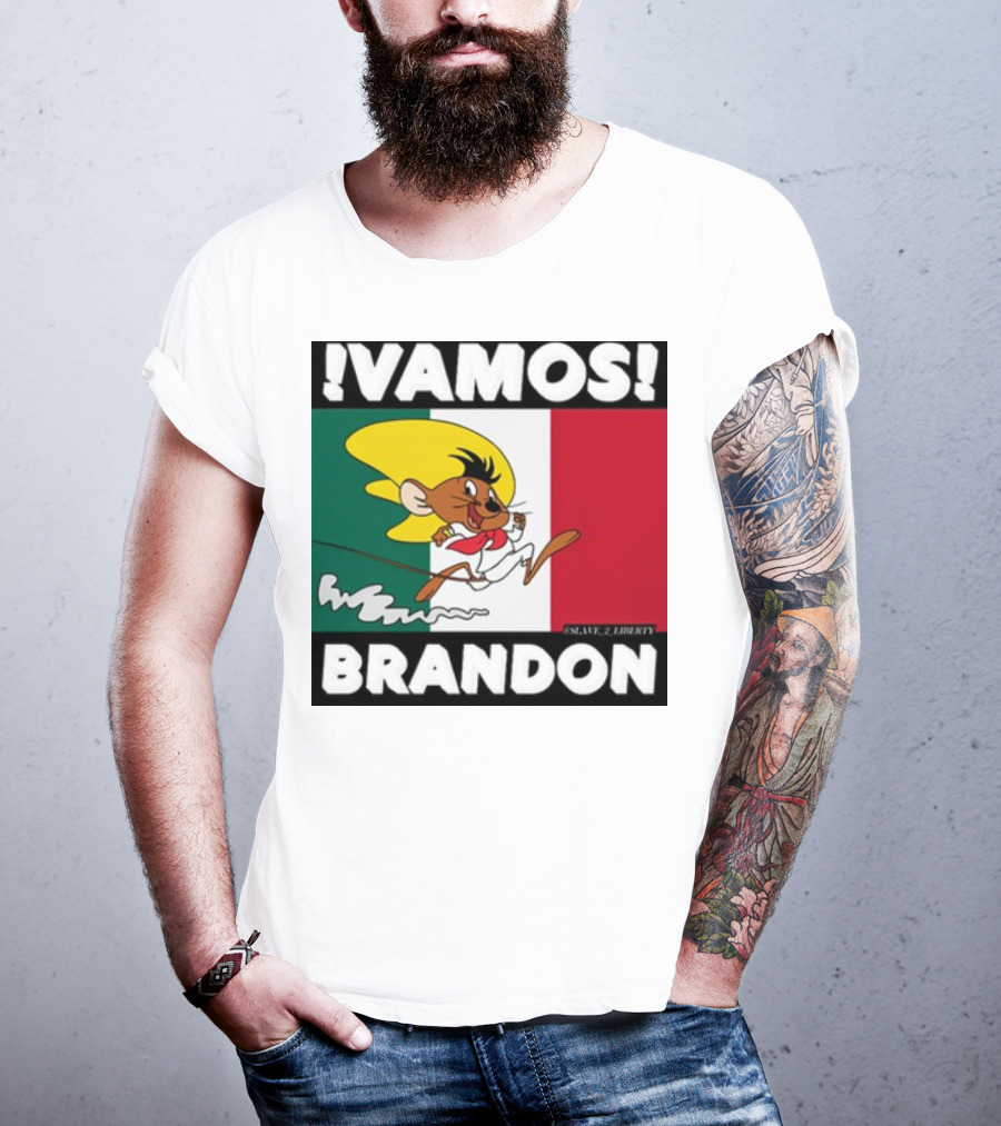 Vamos Brandon Mouse Mexican Flag T-Shirt