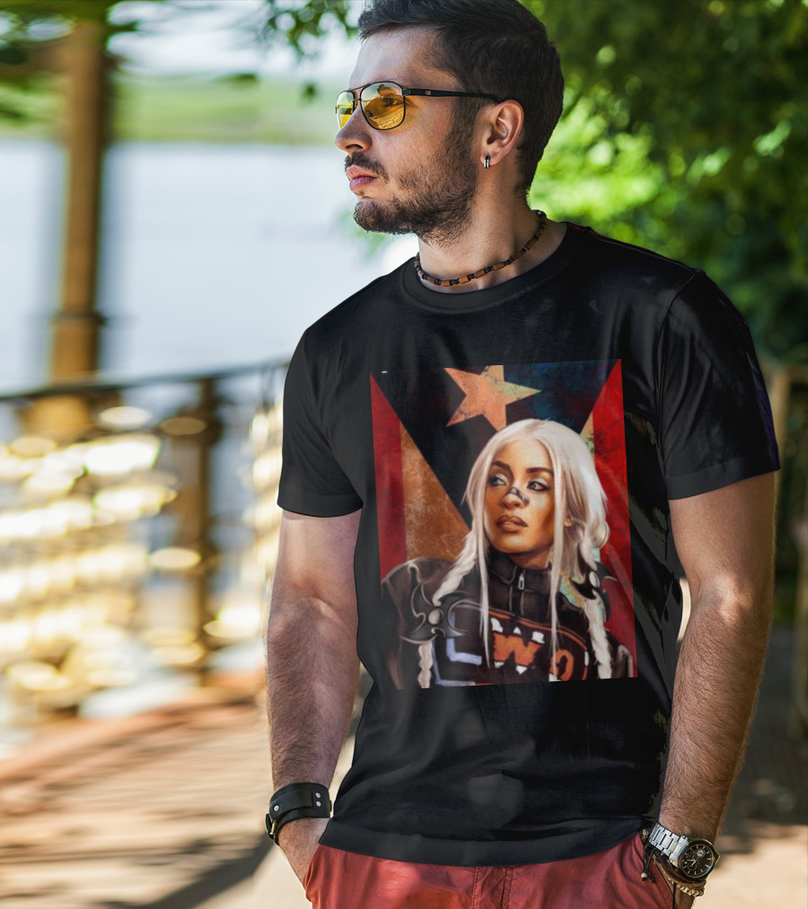 LWO Zelina Vega Fear La Chancla Puerto Rican Flag Background T-Shirt
