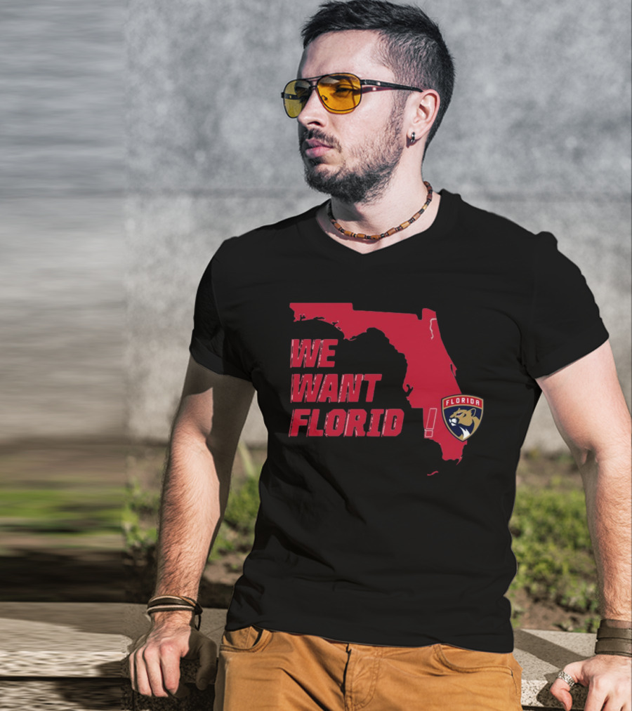 We Want Florida Panthers Map T-Shirt