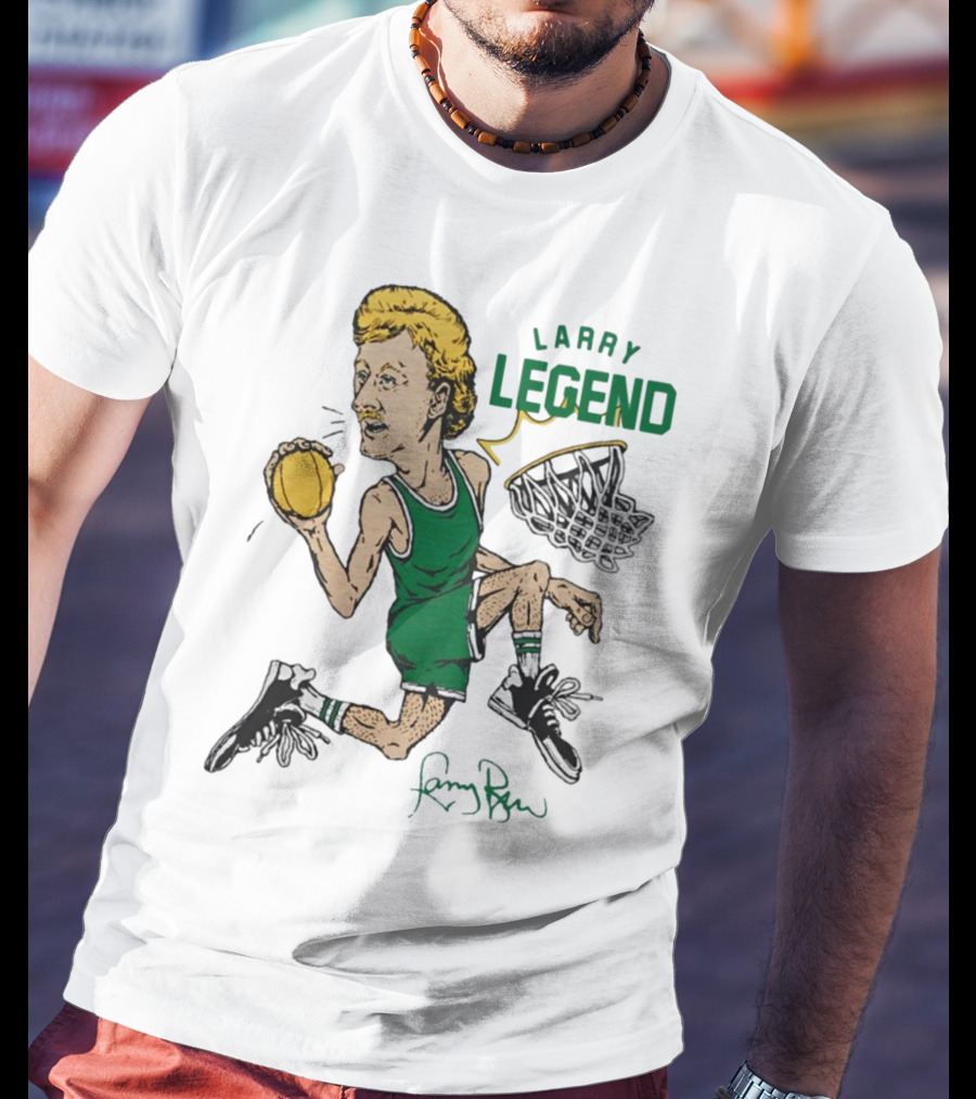 Larry Legend Layup Basketball Icon With Signature T-Shirt