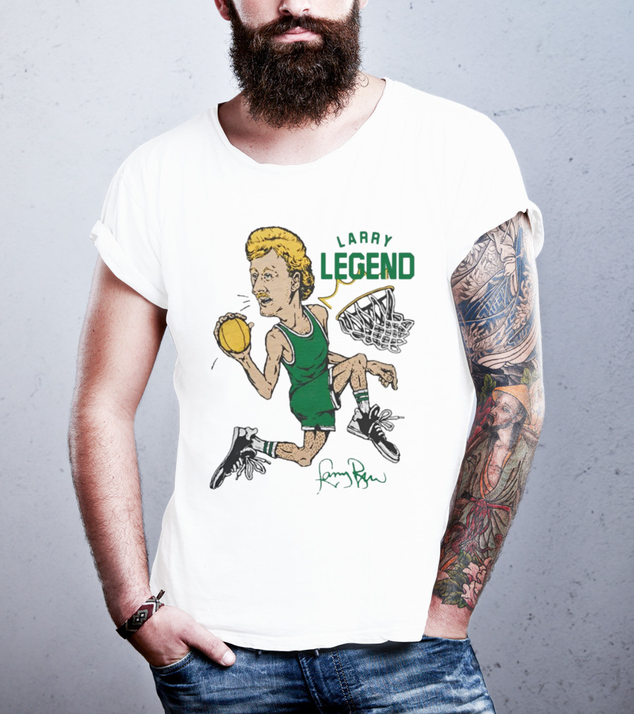Larry Legend Layup Basketball Icon With Signature T-Shirt