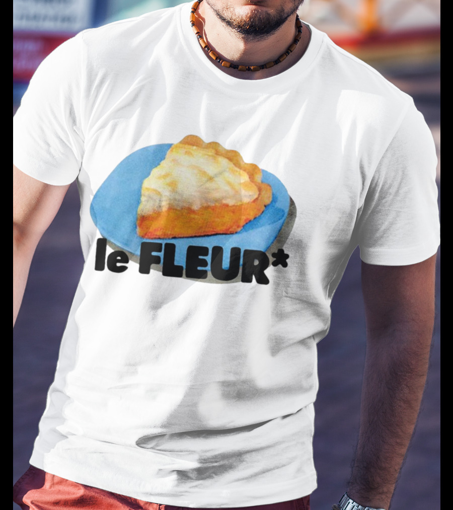 Le Fleur Pie Slice On Blue Plate T-Shirt