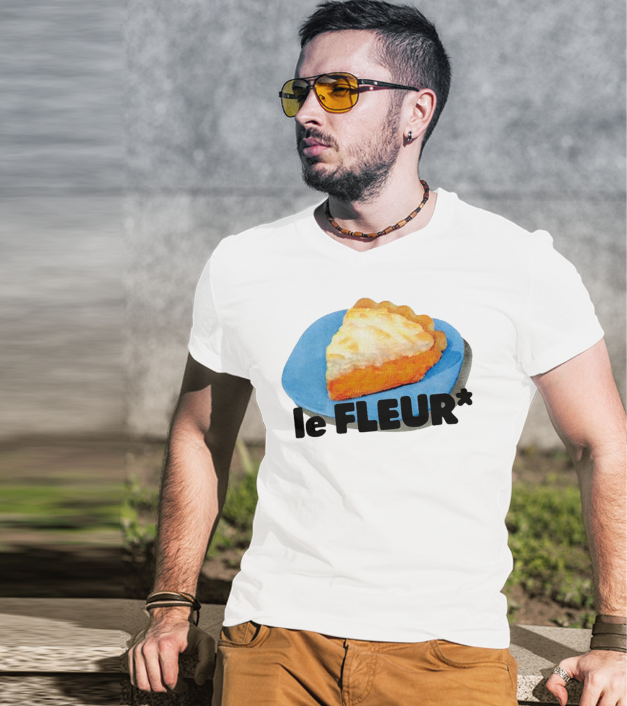 Le Fleur Pie Slice On Blue Plate T-Shirt