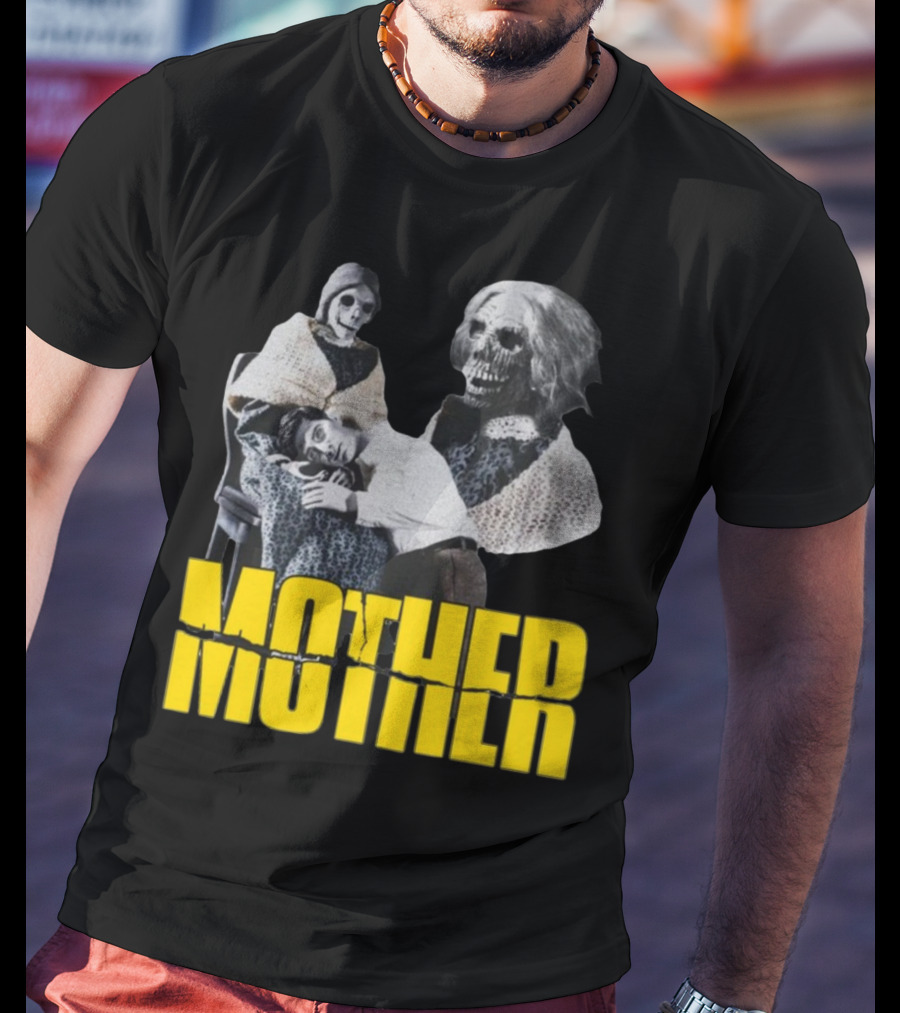 Mother Psycho Skeleton Horror Motif T-Shirt
