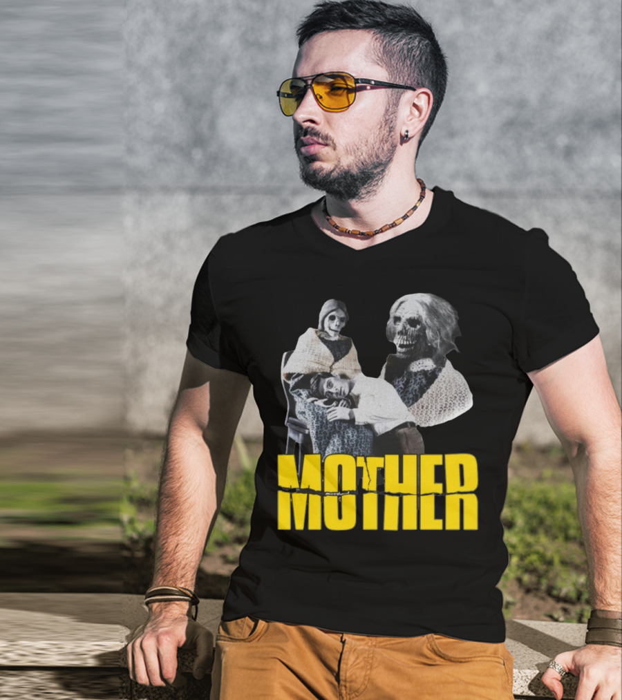 Mother Psycho Skeleton Horror Motif T-Shirt