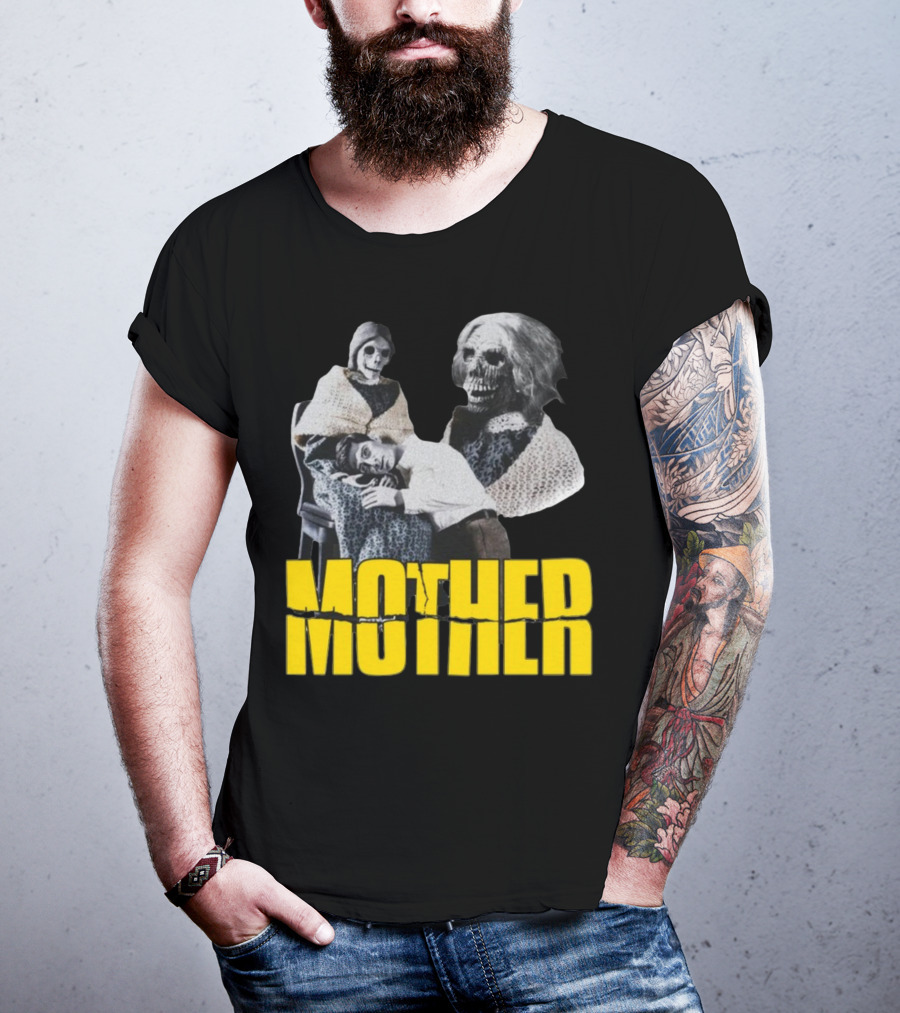 Mother Psycho Skeleton Horror Motif T-Shirt
