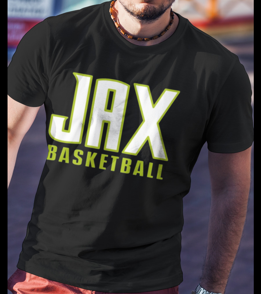 Jax Basketball Bold Neon Typography T-Shirt