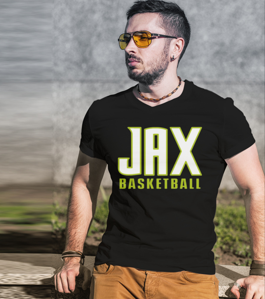 Jax Basketball Bold Neon Typography T-Shirt