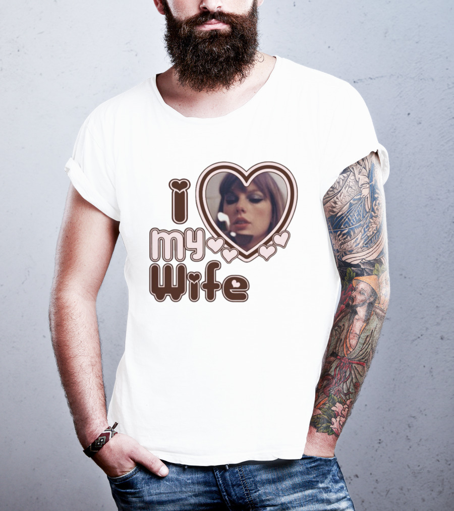 I Love My Wife Taylor Swift Heart Photo T-Shirt