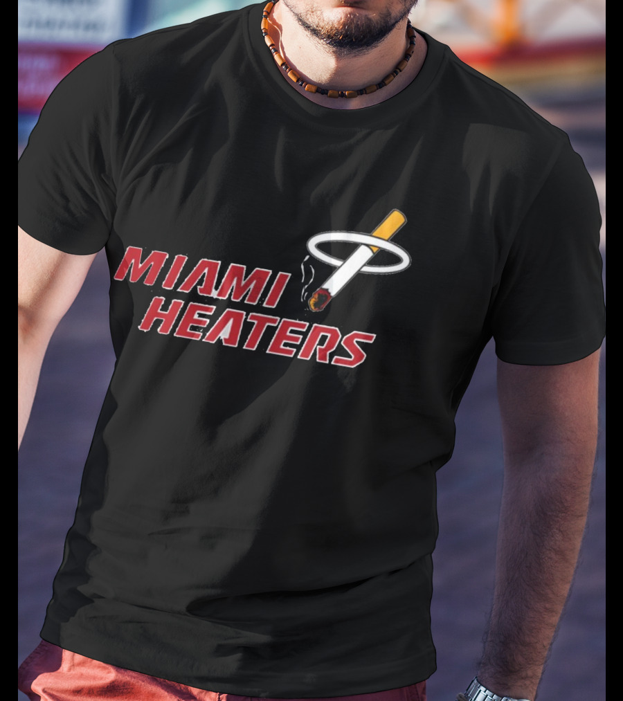 Shitheadsteve Miami Heaters Basketball Parody Smoking Cigarette T-Shirt