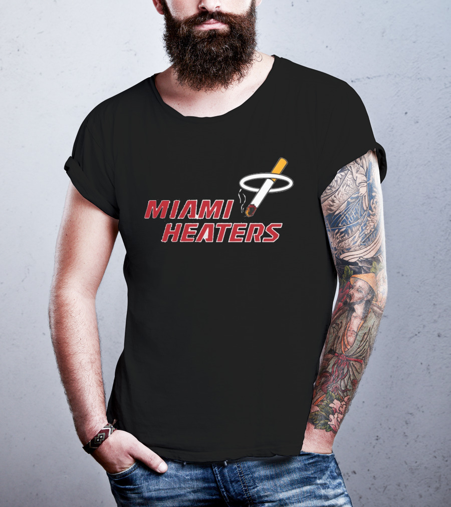 Shitheadsteve Miami Heaters Basketball Parody Smoking Cigarette T-Shirt