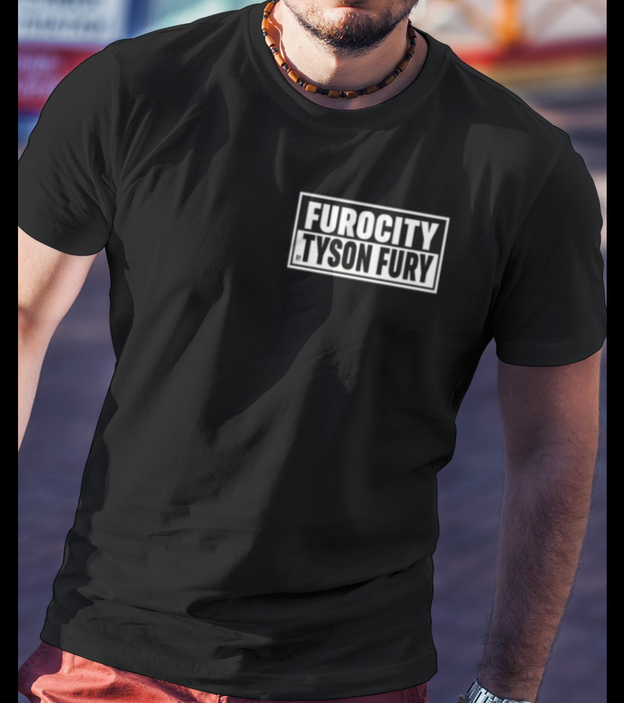 Furocity Tyson Fury Black And White Block Lettering T-Shirt