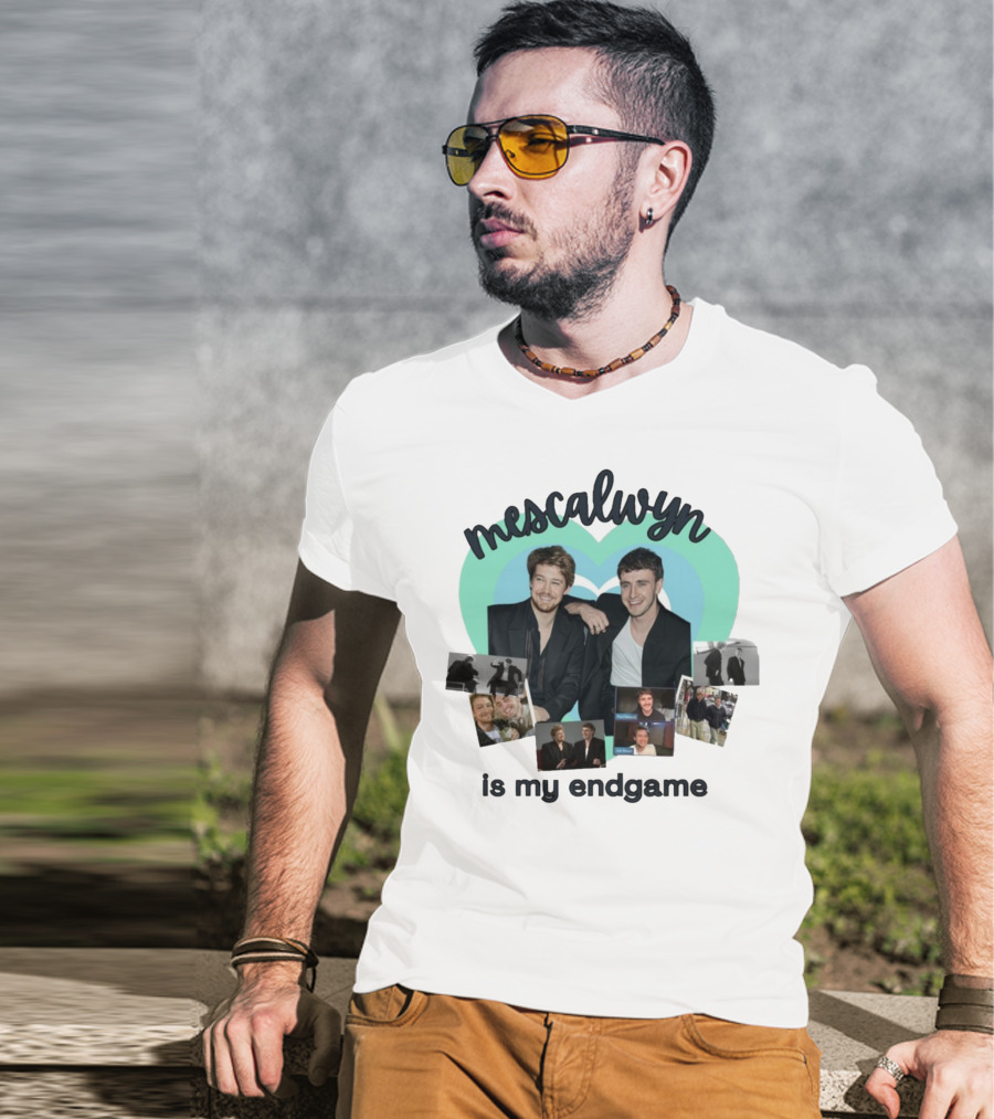 Mescalwyn Is My Endgame Heart Collage With Friends And Candid Moments T-Shirt