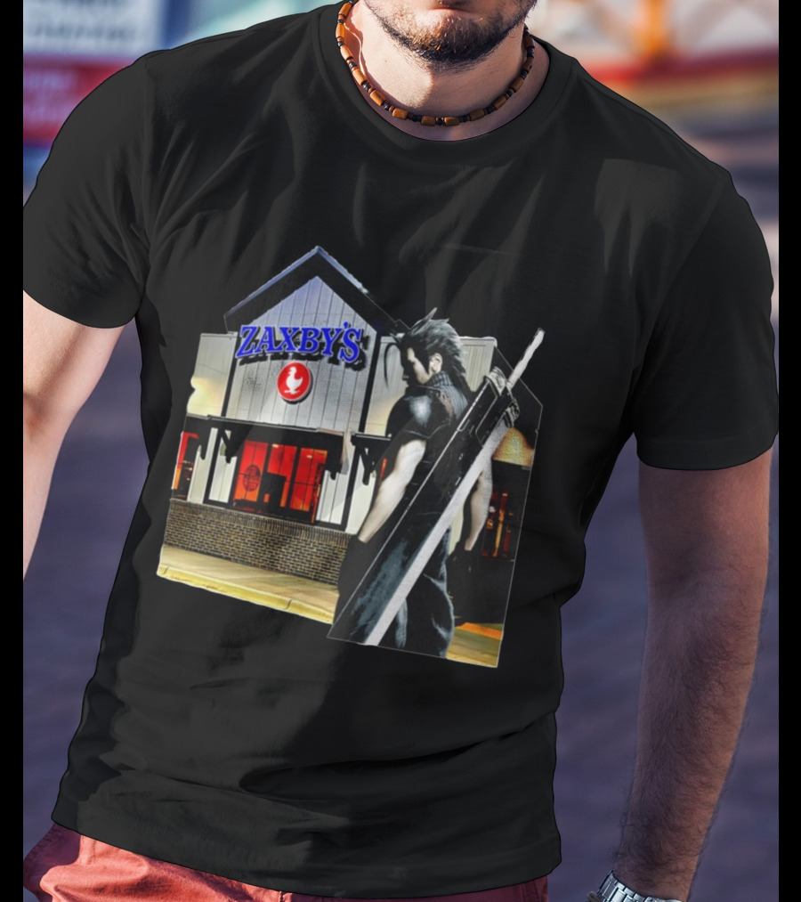 Zaxbys Meets Iconic Buster Sword Warrior At Restaurant Scene T-Shirt