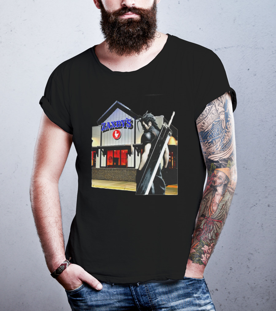 Zaxbys Meets Iconic Buster Sword Warrior At Restaurant Scene T-Shirt