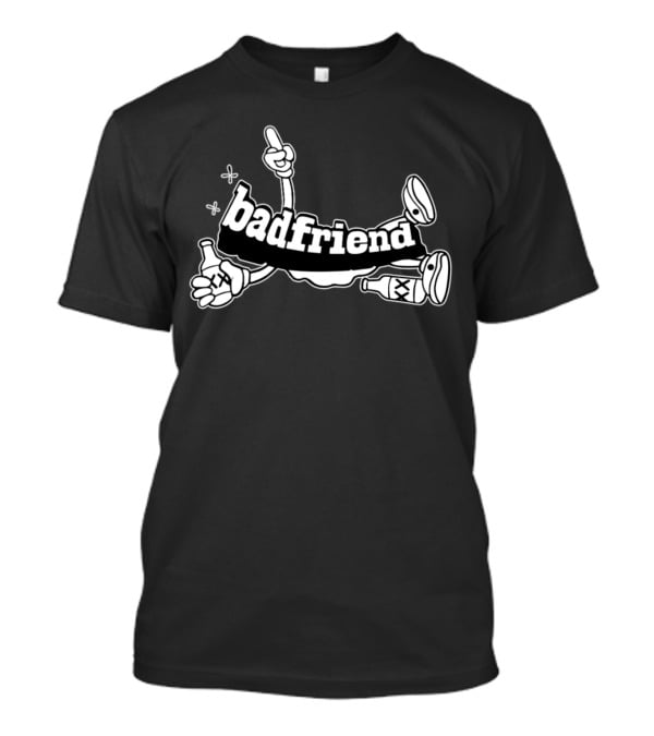 Badfriend Cartoon Bottle Character With Hand Gestures T-Shirt