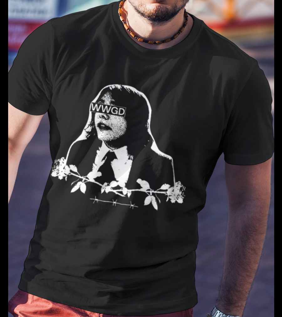 Catchinglizards WWGD Black And White Barbed Wire Suit T-Shirt