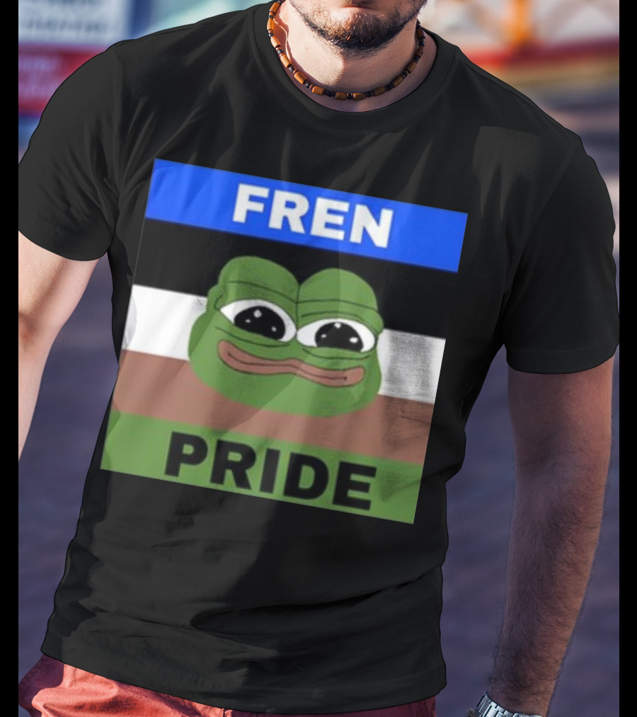 Fren Pride Pepe Flag Image T-Shirt