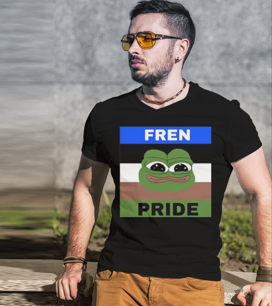 Fren Pride Pepe Flag Image T-Shirt