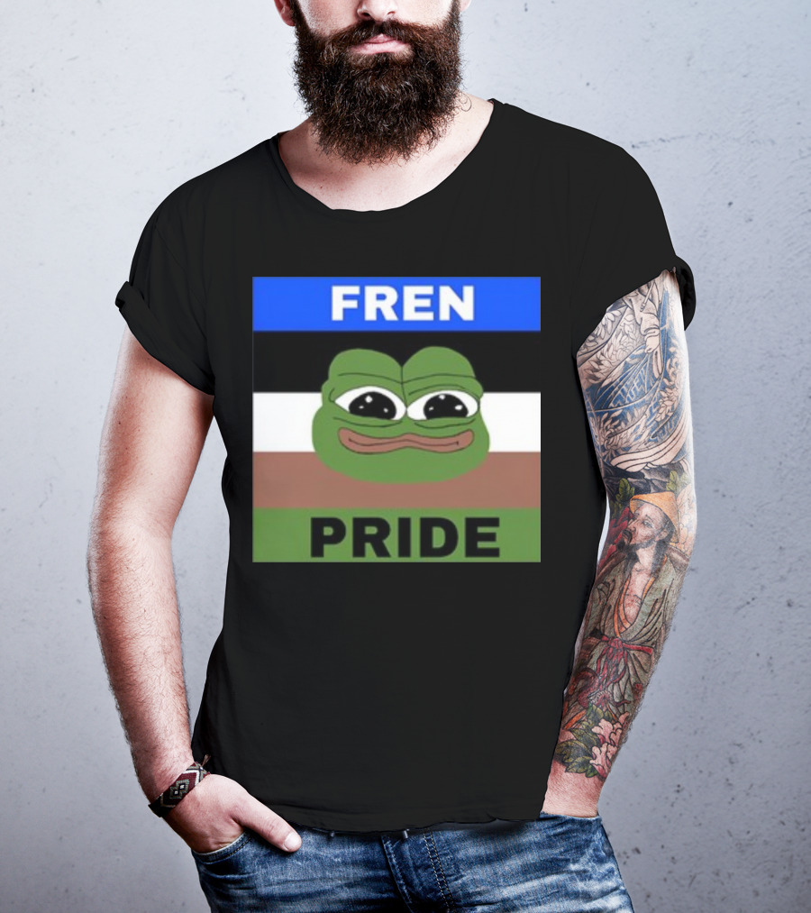 Fren Pride Pepe Flag Image T-Shirt