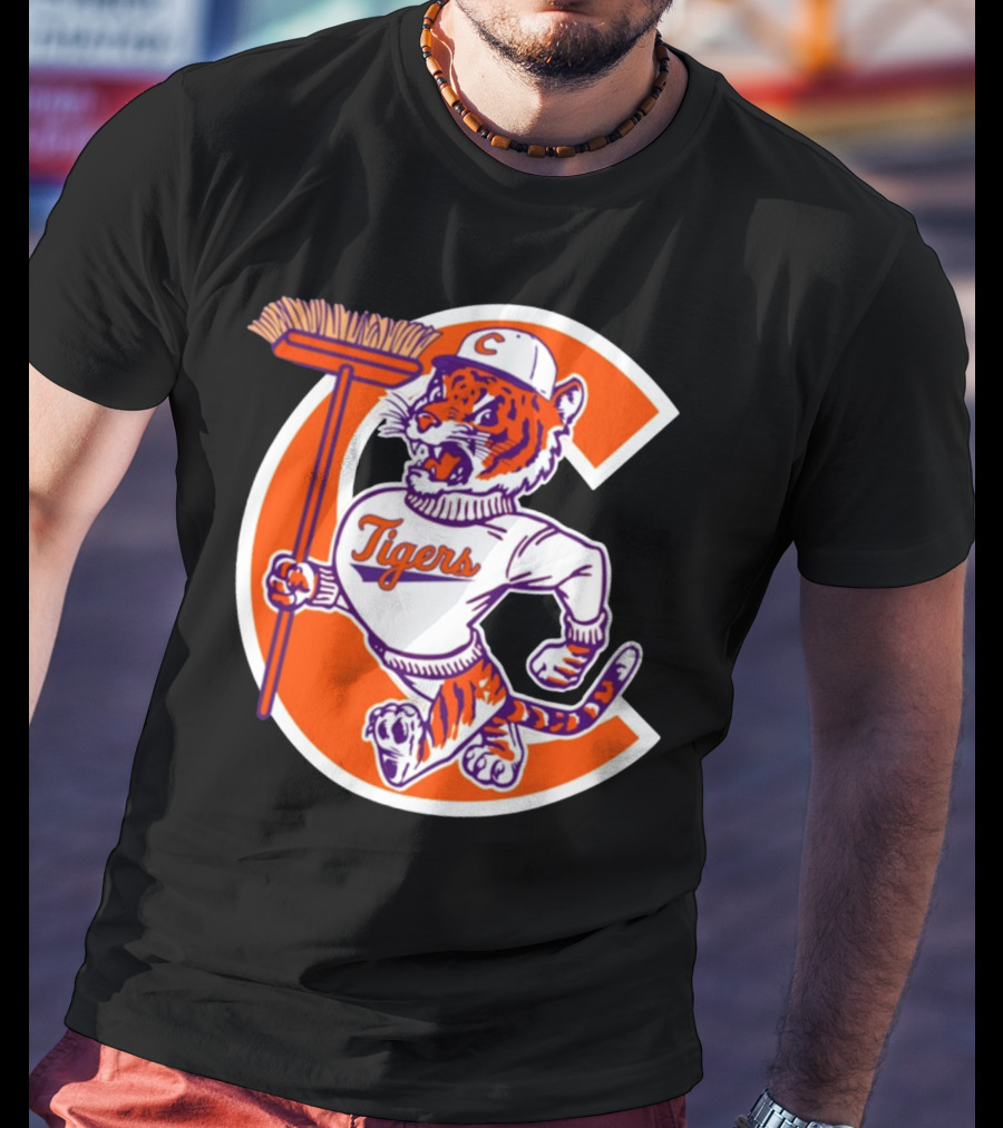 Austin Pendergist Tigers C Letter Mascot With Broom T-Shirt