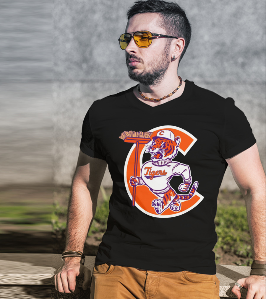 Austin Pendergist Tigers C Letter Mascot With Broom T-Shirt