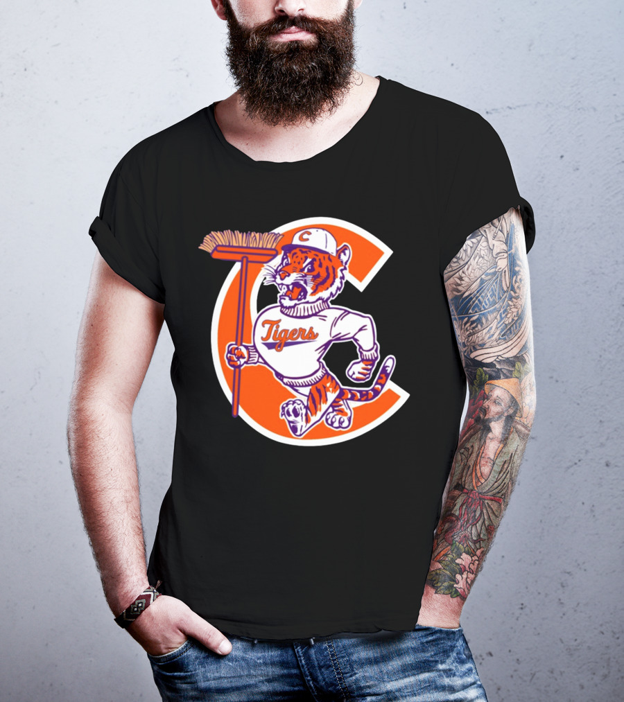 Austin Pendergist Tigers C Letter Mascot With Broom T-Shirt