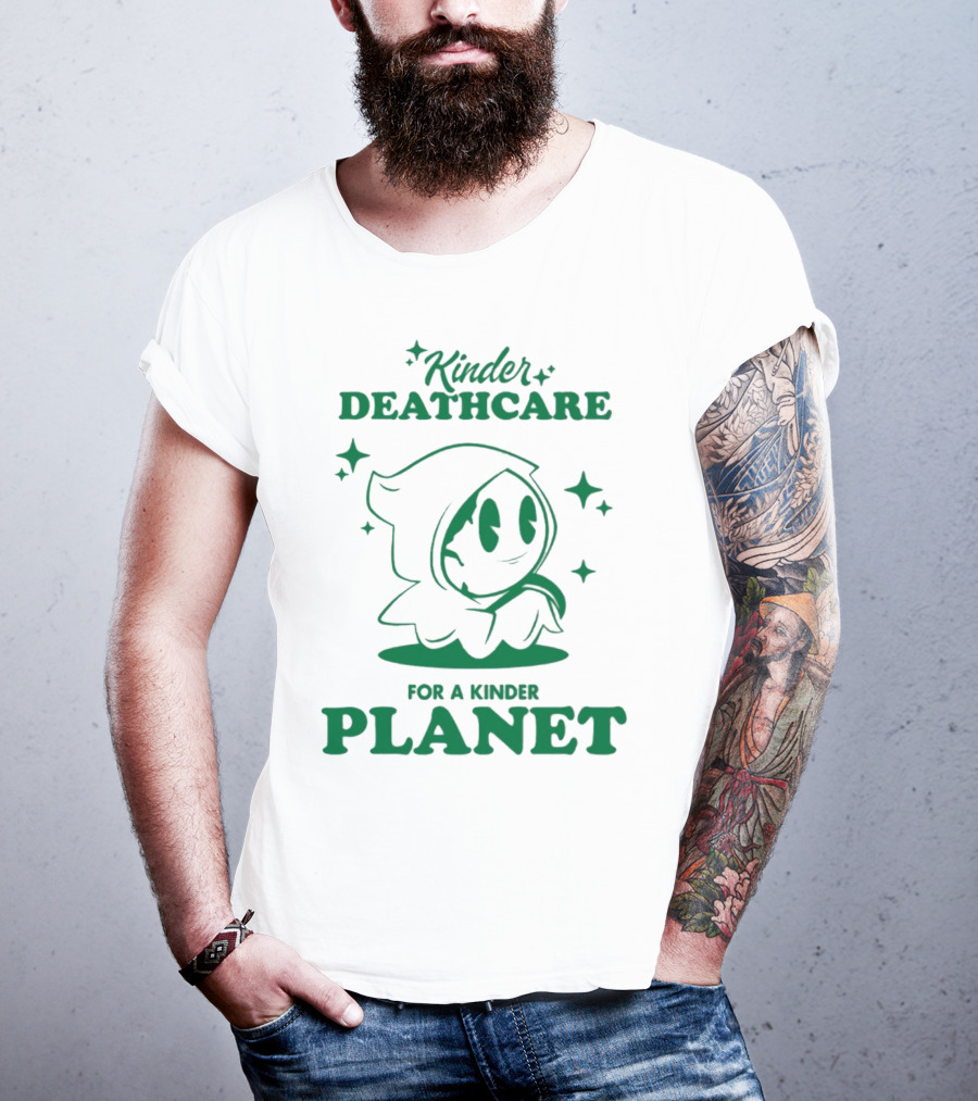 Kinder Deathcare For A Kinder Planet Hoodie Character With Stars T-Shirt