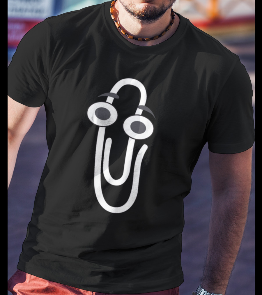 Rip Clippy Microsoft Office Assistant Icon Retro Nostalgia T-Shirt