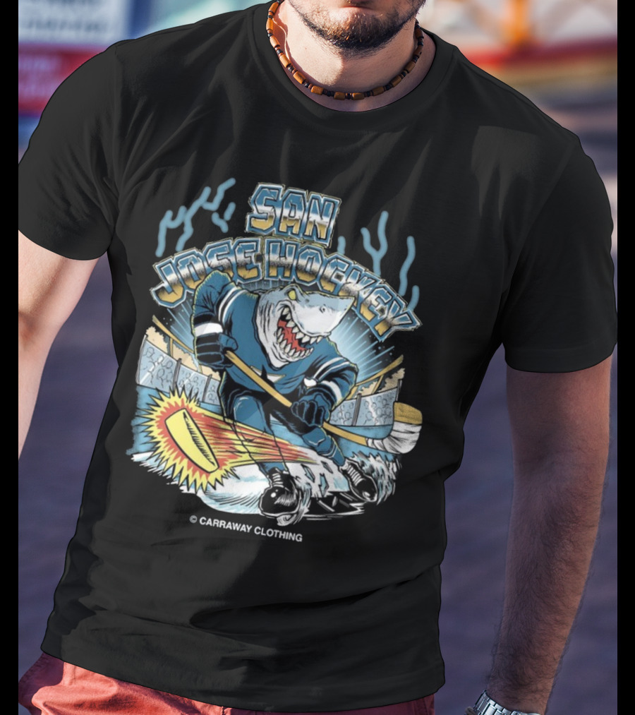 San Jose Hockey Shark Ice Action Caraway Clothing T-Shirt