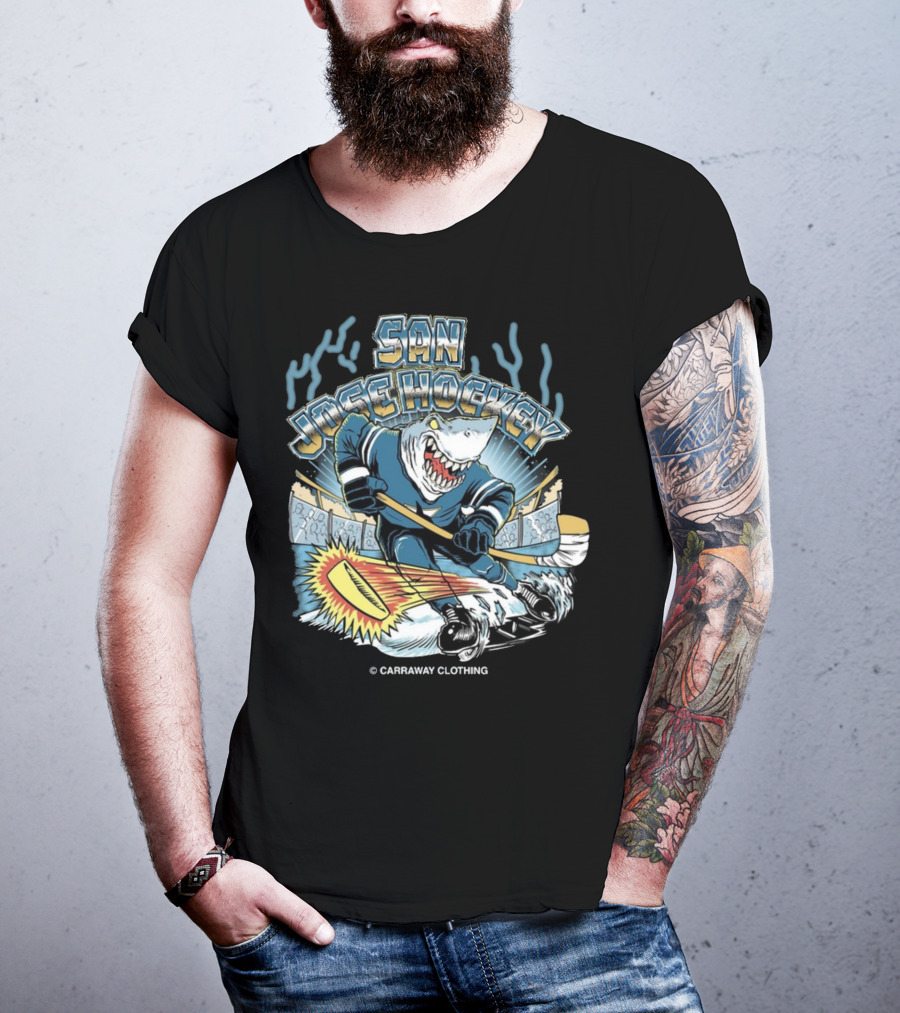 San Jose Hockey Shark Ice Action Caraway Clothing T-Shirt