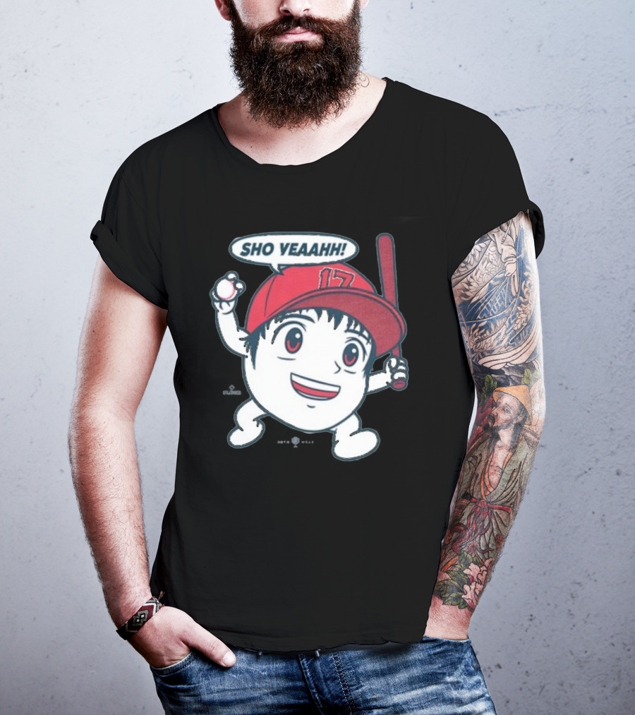 Sho Yeaahh Baseball Character 17 Red Cap Batting Pose T-Shirt