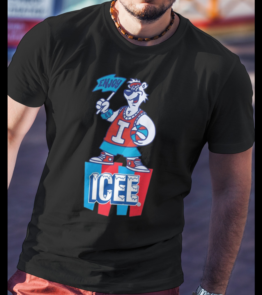 Enjoy Icee Basketball Bear Iconic Frozen Drink Fun T-Shirt