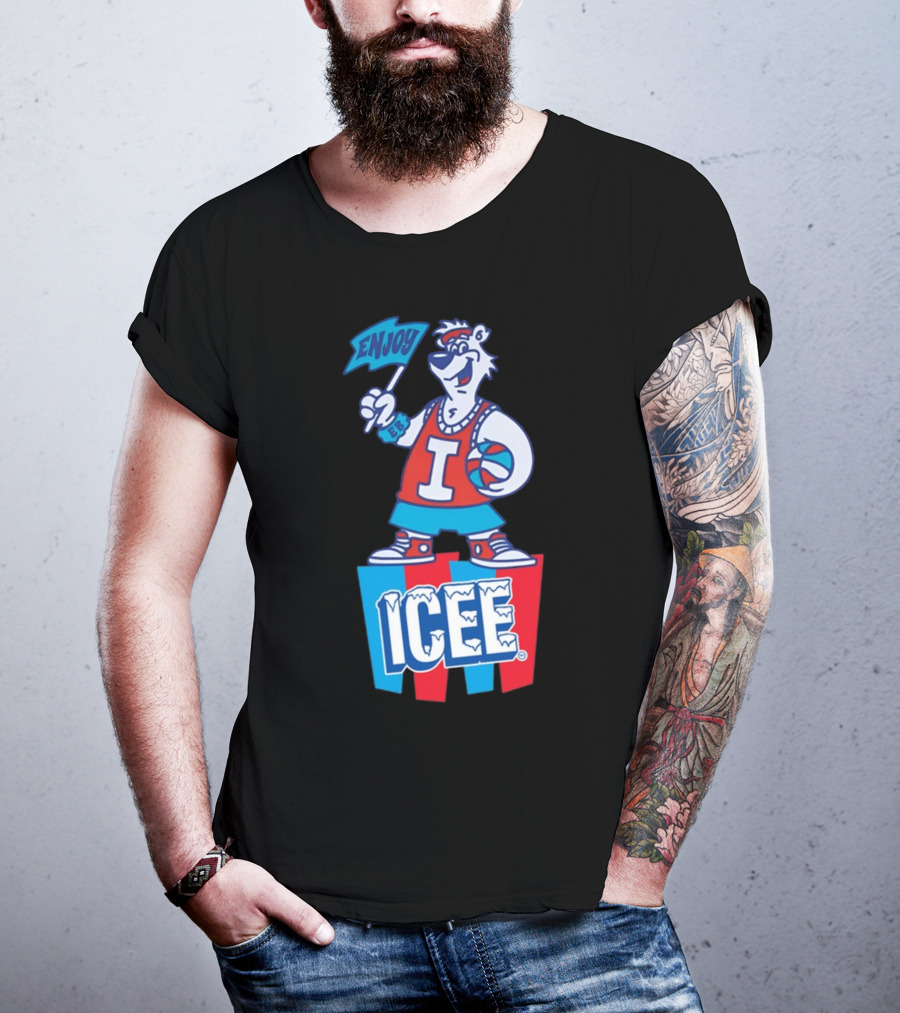 Enjoy Icee Basketball Bear Iconic Frozen Drink Fun T-Shirt
