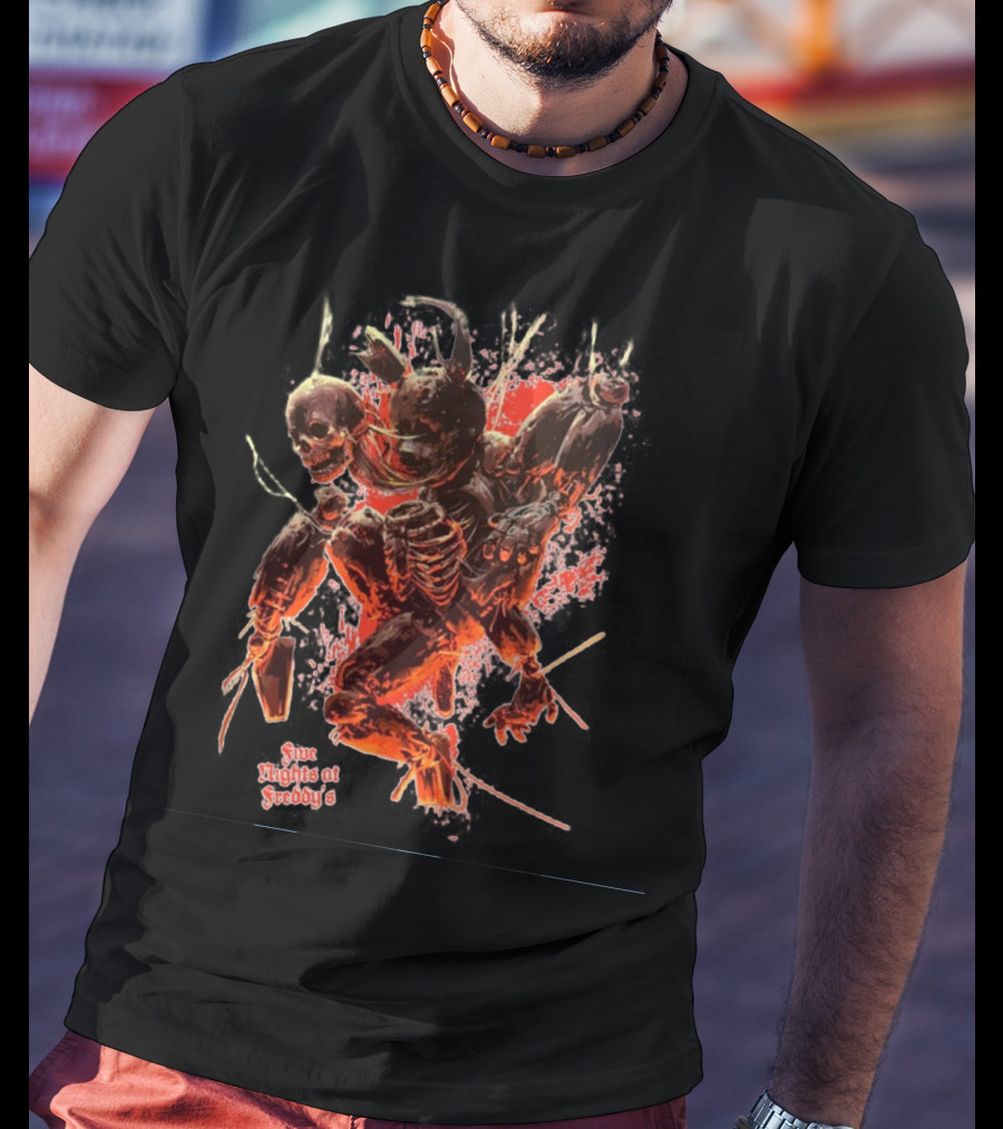 Five Nights At Freddy's Creepy Skeleton Characters T-Shirt
