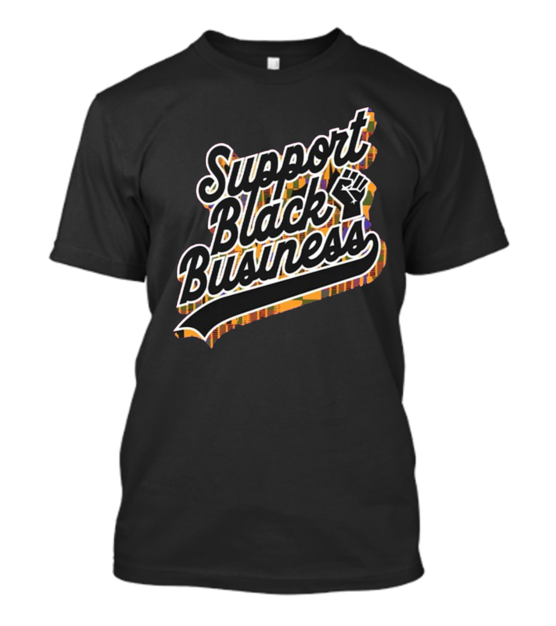 Support Black Business With Raised Fist And Ethnic T-Shirt