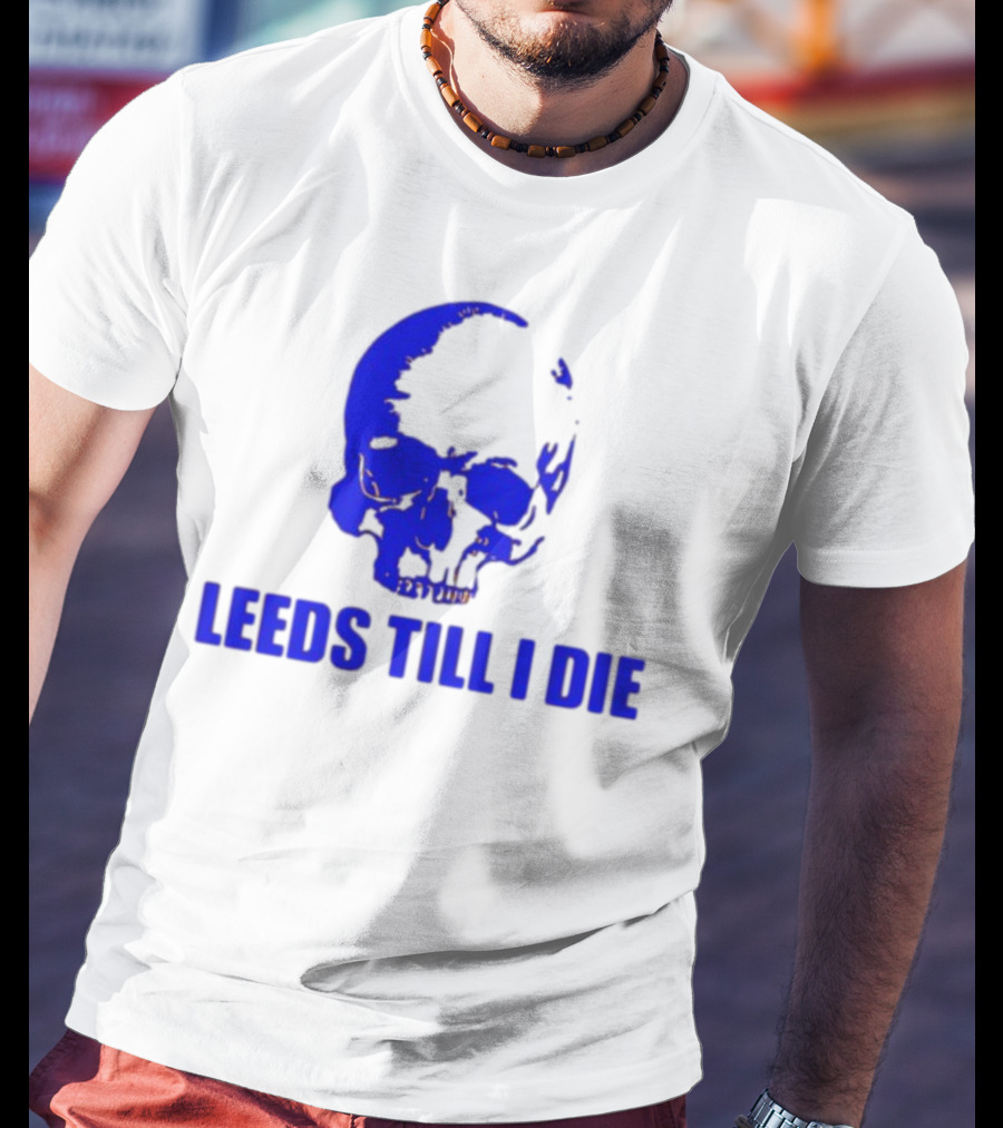 Leeds Till I Die Blue Skull T-Shirt