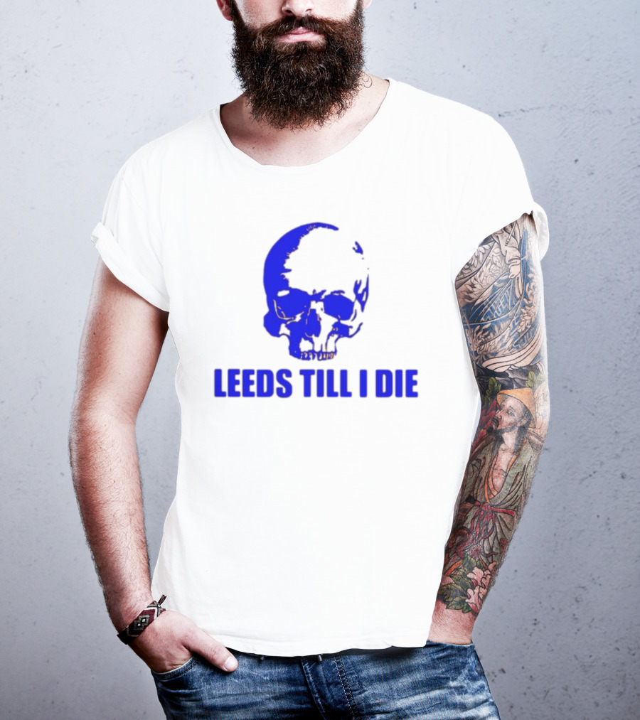 Leeds Till I Die Blue Skull T-Shirt