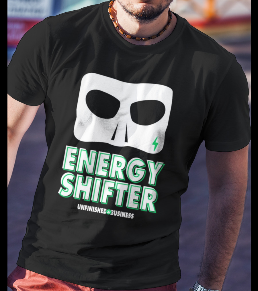 Energy Shifter Unfinished Business Mask With Lightning Bolt T-Shirt