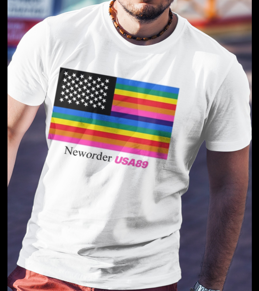 Neworder USA89 Literallyvergil Rainbow Flag T-Shirt