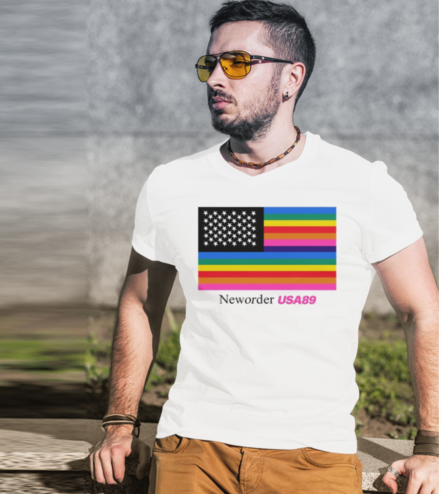 Neworder USA89 Literallyvergil Rainbow Flag T-Shirt