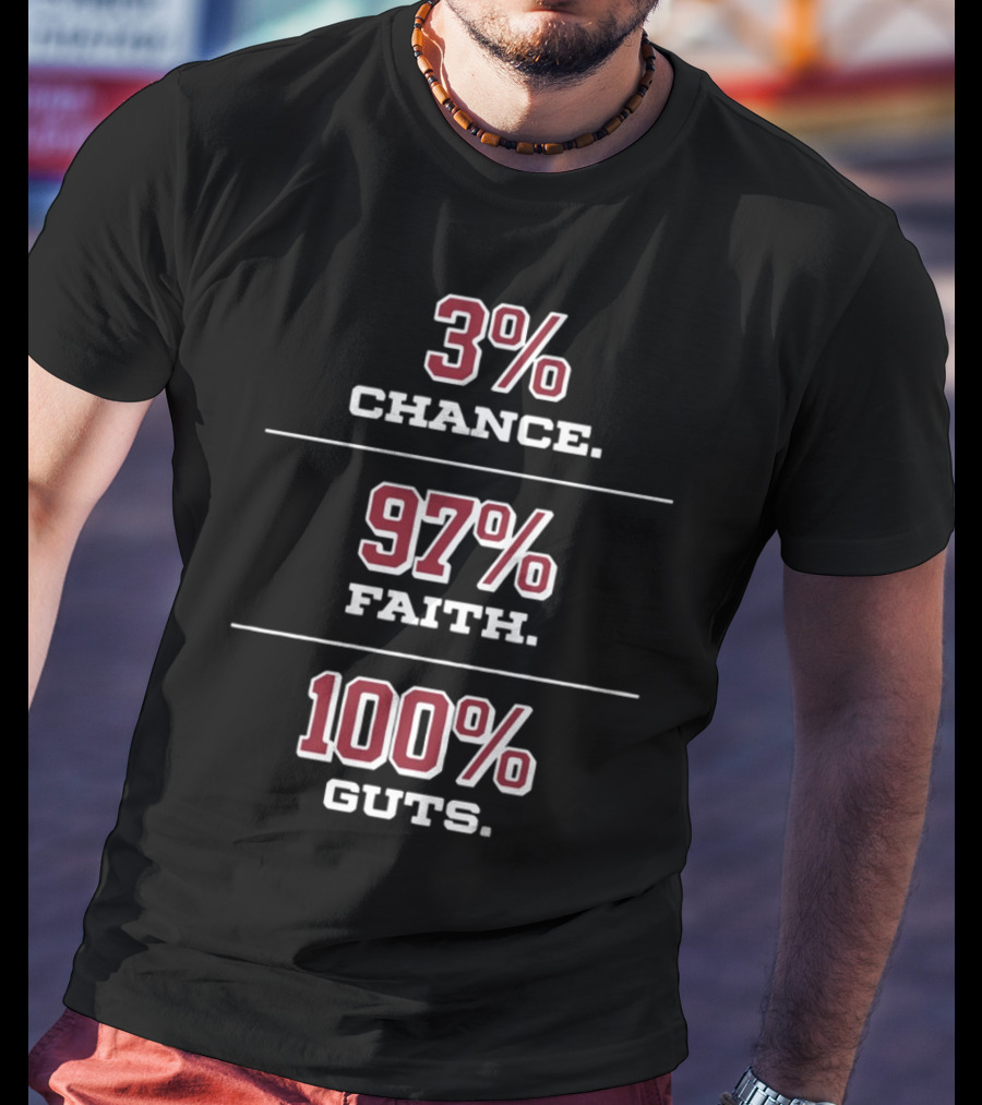 3% Chance 97% Faith 100% Guts T-Shirt