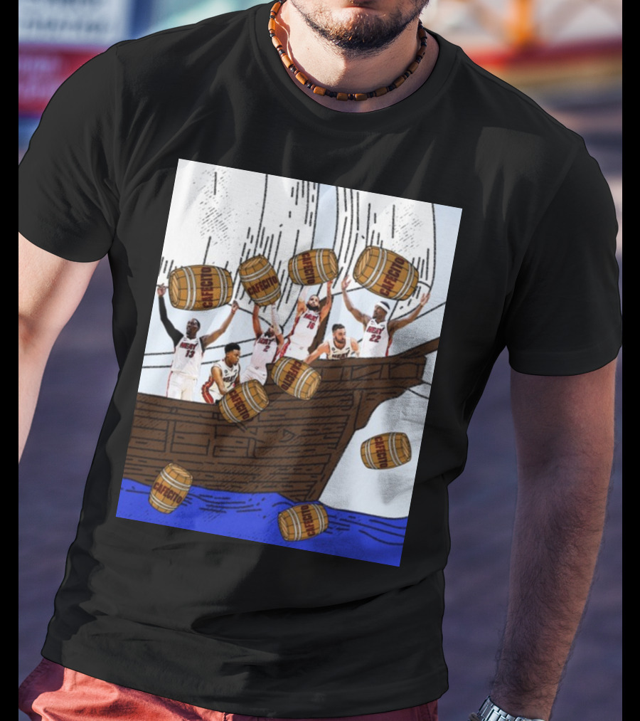 Miami Heat Cafecito Party Ship Adventure Before Flight To Denver T-Shirt